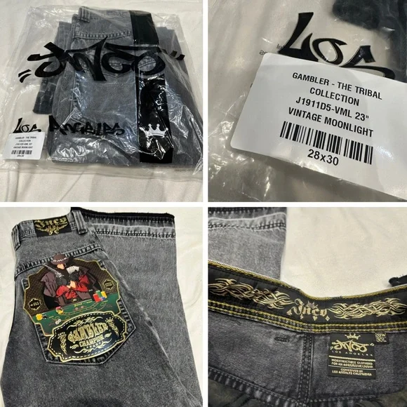 JNCO | Gambler Jeans Black Vintage Wide-leg Baggy | 23” Opening | 28 x 30 New - Picture 8 of 16